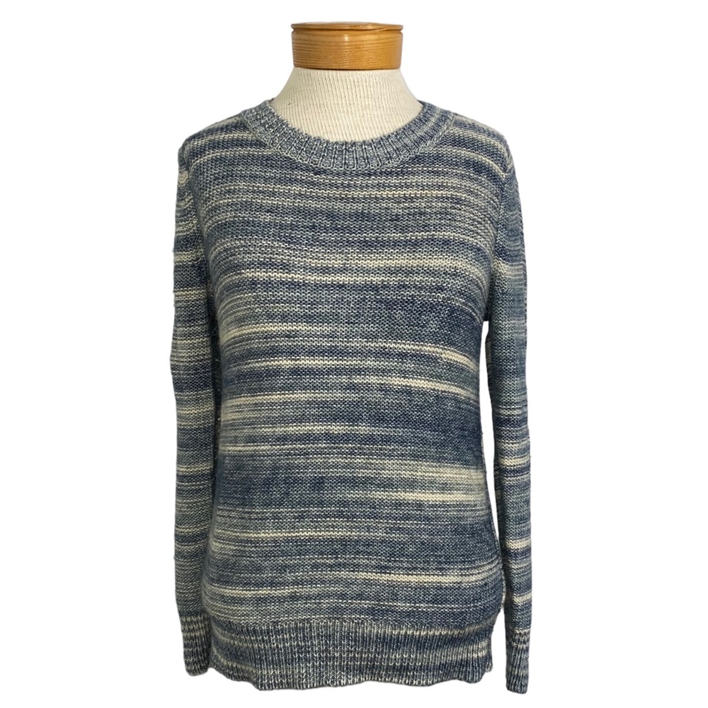 LOFT Blue and Cream Striped Sweater